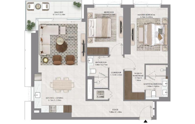 Lyvia By Palace at Dubai Creek Harbour floor plan