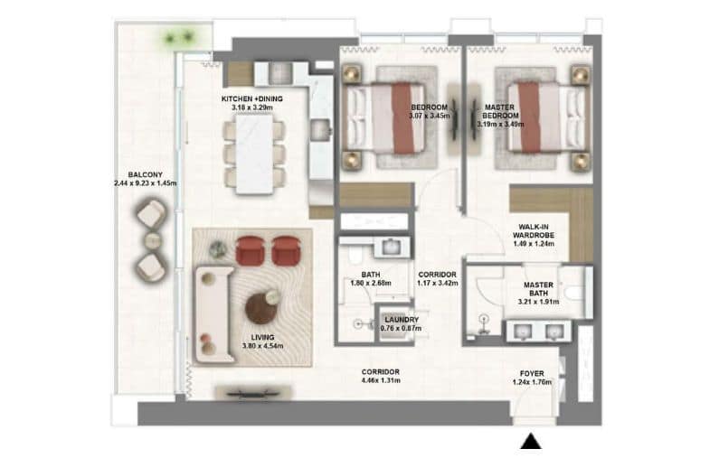 Montiva by Vida at Dubai Creek Harbour floor plan